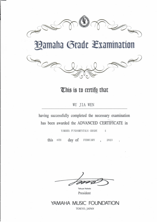 Fundamentals Grade 4 Certificate